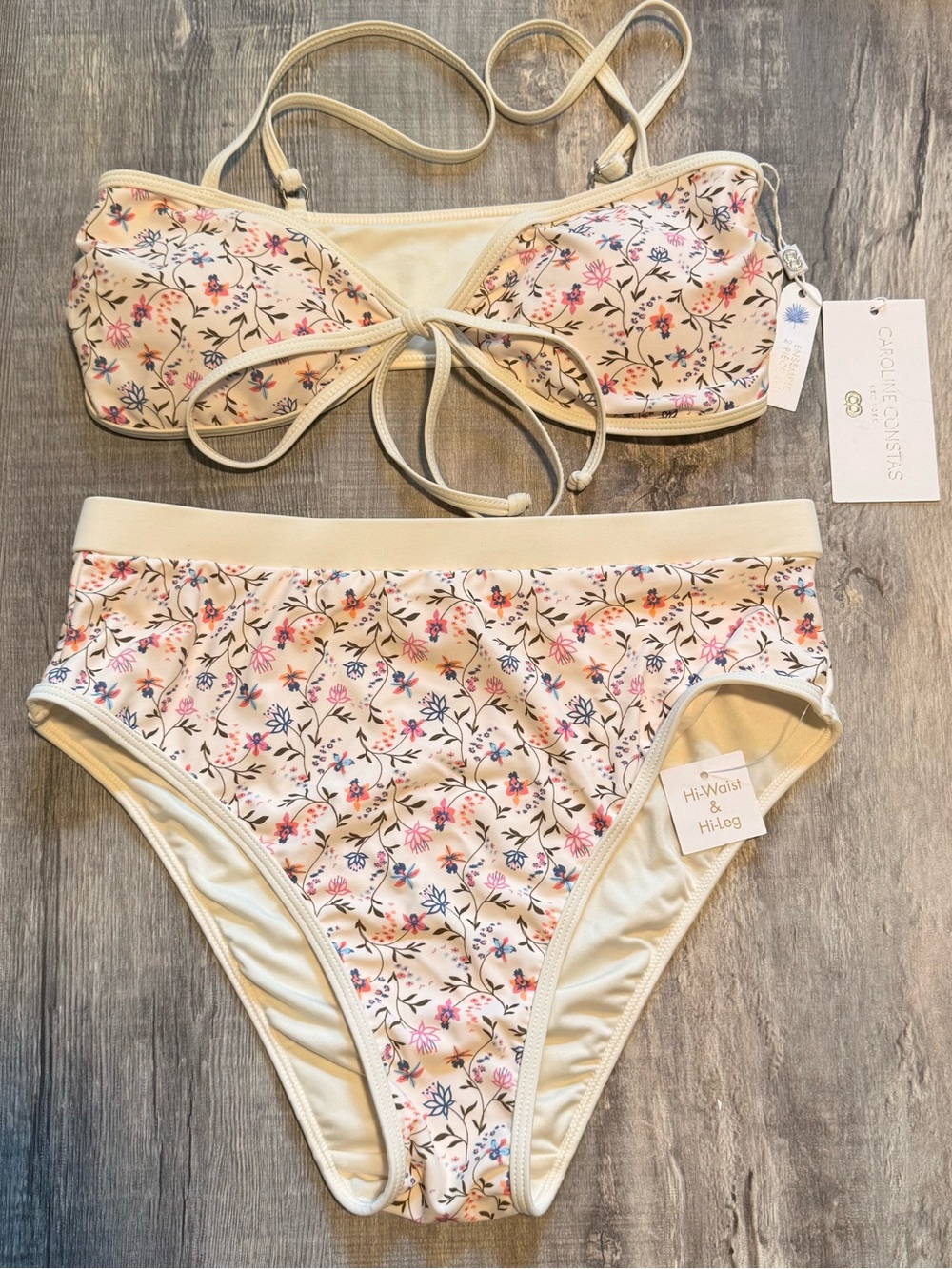 NEW Caroline Constas Floral Bikini Set